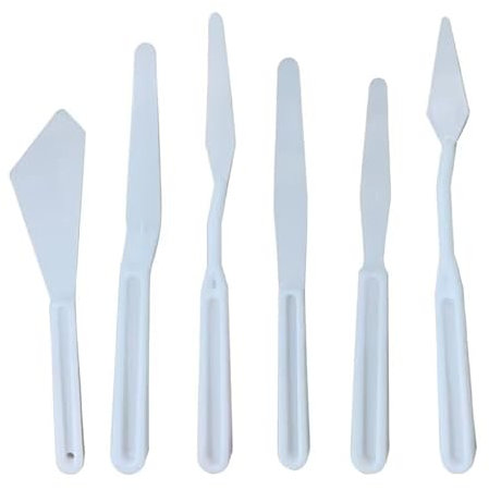6Pcs/Set Plastic Painting Knife Spatula Palette Knife Oil Painting Accessories Playdough Tool Ceramic Arts Pottery Ceramics Craft Tool