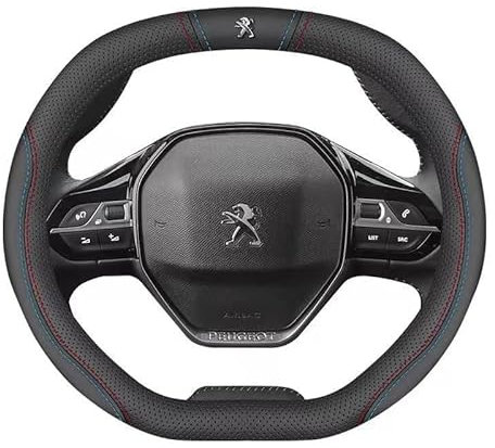 TYREEDE Cache Volant Voiture, pour Peugeot 208 308 2008 SW 5008 GT Line Rifter 2016-2022 Volant Antidérapant Véhicules Couvre Respirant Protege Volant Voiture