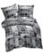 etérea Microfaser Bettwäsche 140x200 2er Set - Ganzjahres Bettbezug - Punkte Karos Set mit Kissen 140x200cm + 70x90 cm Kissen - Grau