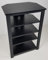 R.O.F, Black Steel AV/TV Stand with Shelves – 60 x 40 x 86 cm, 40 kg Top Capacity, Modern Office Storage Solution for TV, AV Equipment, and Media Devices