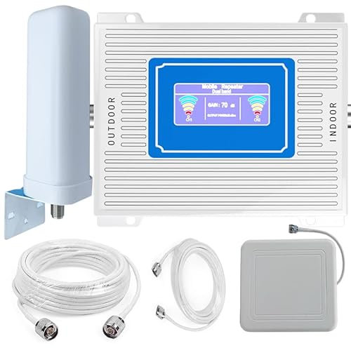 Repetidor de Señal Móvil, Amplificador de Cobertura 2G 3G 4G (Banda1/3/8 900/1800/2100mhz)