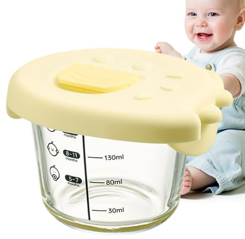 Conteneur de déjeuner en verre avec couvercle | 230 ml de complément alimentaire pour Conteneur de préparation - petits bols de nourriture en verre avec couvercle de dinosaure en silicone pour