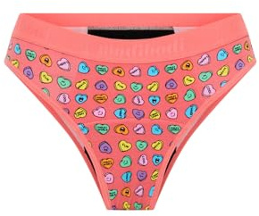 Modibodi Period Pants for Teenager Girls - Hipster Bikini 50ml Super Absorbency Knickers - Happy Hearts Y14-16