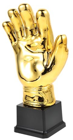 INOOMP Calcio Coppa Guanto Oro Coppa per Ragazza Piccolo Premio Partita Festa Premi Plastica Portiere Campioni