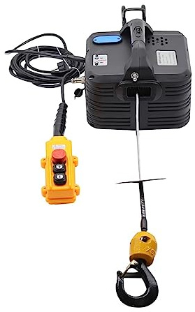 Treuil électrique portatif Palan électrique, télécommande sans fil for la maison, la climatisation portative, petit treuil de grue, petit treuil de grue(200kg 21m)