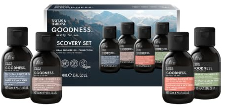 Baylis & Harding Goodness Shower Gel Discovery Gift Set 1 Pack | Assorted Fragrances, 98% Naturally Derived, Dermatologist Approved, Vegan Friendly, Made in UK