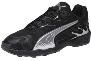 Puma(プーマ) Men's Sneakers, Black-silver, 6.5