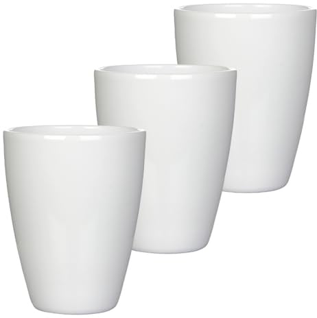 3 x Orchideentopf aus Keramik Ø 13,5 cm x 17 cm hoch – mit Erhöhung für optimale Belüftung – Übertopf für Orchideen – 3 Farben – langlebig & stilvoll – Blumentopf für Innenbereich (3 x Weiß-Glanz)