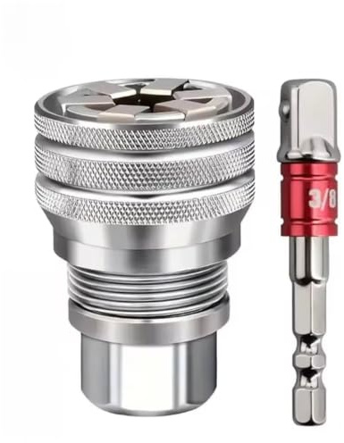 Multi-Function Universal Socket Wrench Tool - Universal Maintenance Tool, Adjustable Universal Socket Wrench, Universal Socket Tool for 3/8 Drive Ratchet Torque Wrench & Power Drill (Silver)