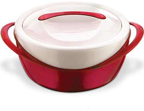 Pinnacle Thermoware Auflaufform – Große Suppen- und Salatschüssel – Isolierte Servierschüssel mit Deckel (rot, 2.6 qt)