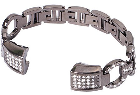 AISPORTS Kompatibel mit Fitbit Alta Armband für Damen, Fitbit Alta Armband Edelstahl Bling Glitzer Diamant Strass Armband Ersatzarmband für Fitbit Alta/Alta HR Fitness Tracker