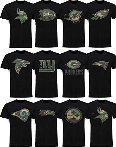 New Era Los Angeles Rams T-Shirt - Camo Logo Tee - Black - M