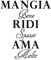 Wandaufkleber Wandtattoo Italienische Dekorative Wandabziehbilder Mangia Bene, Ridi Spesso, Selbstklebende Tapete Ama Wandkunst Fertige Größe 43X48Cm