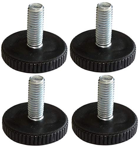 AERZETIX: Pieds vérin de Meuble réglable Ajustable Noir M8 à Visser Ø32 H28mm C42478 (4 pièces)