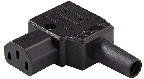 PremiumCord Conector de Red 230 V Hembra acodado 90°, 10 A, IEC C13, Color Negro