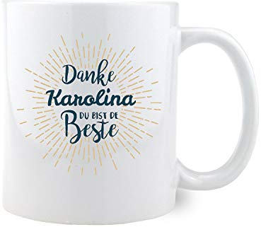 Bavariashop Kaffee-Haferl Danke, bist de Beste mit Wunschname, Tasse mit individuellen Namen, Geschenkidee aus Bayern