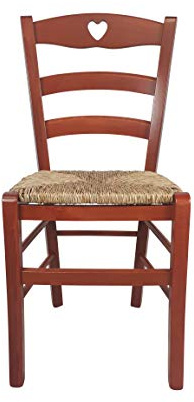 Sedam Srl Sedia Cuore, in Legno Massello, Vari Colori e Sedute disponibili, Alta Qualità (Ciliegio, Paglia),ORDINE MINIMO 2 SEDIE