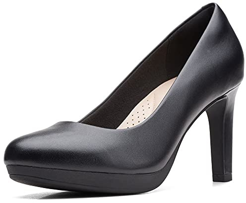Clarks womens Ambyr Joy Pump, Black Leather, 7.5 US