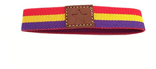 VENDOPOL Pulsera Elástica Bandera Republicana Cuero Natural Unisex Talla Única Adaptable Hecha en España