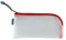 HERMA 20002 Pochette zippée étui de voyage (23 x 11 cm) petite pochette transparente à fermeture zip pour portable, câble de chargement, produits cosmétiques, crayons, clés, trousse de toilette, rouge