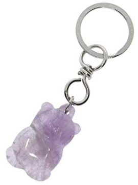 Amethyst Bär Schlüssel Anhänger 40x16 Silber HS581