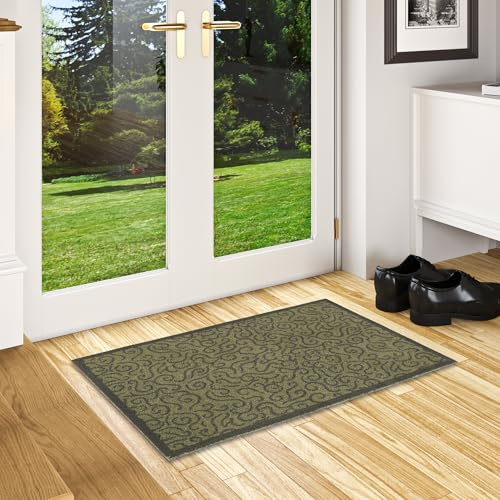 Pergamon Fußmatte Sauberlauf Schmutzfangmatte Waschbar Superclean Grün in 5 Größen