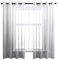 CUTEWIND Farbverlauf Vorhang Weiß-Grau Voile Gardinen Transparent mit Ösen Ösenschal Dekoschal Fensterschal für Wohnzimmer Schlafzimmer 140cm x 160cm (B x H) 2er Set