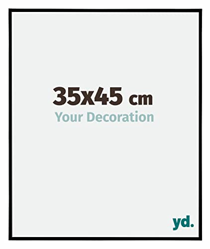 Your Decoration - Bilderrahmen 35x45 cm - Schwarz Matt - Bilderrahmen aus Kunststoff mit Acrylglas - Antireflex - 35x45 Rahmen - Evry