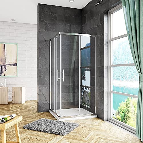 Acezanble 900x900x1850mm Corner Entry Shower Enclosure Sliding Doors Cubicle