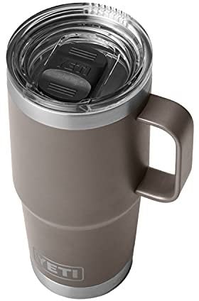 YETI Rambler 20 oz Travel Mug, Stainless Steel, Vacuum Insulated with Stronghold Lid, Sharptail Taupe