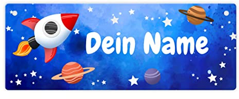 Kinderzimmer Namensschild für Jungen - personalisiert mit deinem Namen - für das Spielzimmer von kleinen Jungs mit Vorliebe für Astronauten Dinos Piraten oder Rittern als schönes Geburtstagsgeschenk