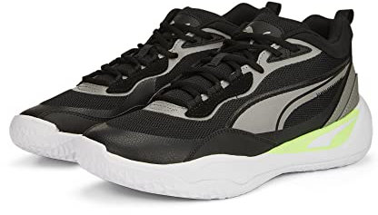 PUMA Unisex Adults' Sport Shoes PLAYMAKER PRO Basketball Shoe, PUMA BLACK-FIZZY LIME, 43