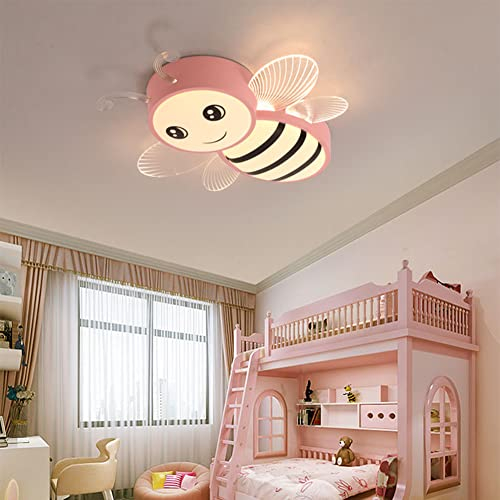 XIANHE LED Deckenleuchte Dimmbar Kinderzimmer Decken Lampen, mit Fernbedienung 55W Kinderzimmerlampe Schlafzimmer Deko Decke Leuchte Jungen Mädchen Zimmer Deckenlampe Acryl-schirm Design (rosa)