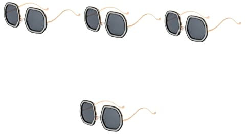 GALPADA 4 Stück Diamant-sonnenbrille Modische Sonnenbrillen Für Damen Quay Sonnenbrillen Für Damen Modebrillen Für Frauen Sommer Brillen Brillengestelle Metallrahmen Fräulein Plastik