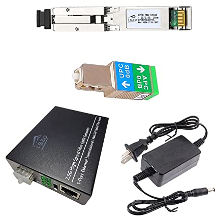 iszo 1 Set 2,5 G ONU mit 2,5 G Medienkonverter, Bridge-Modus, 2,5 G Modem, GPON/EPON/XPON Stick ONU, SC-Anschluss UPC/APC, unterstützt MAC/SN/LOID Modify, DDM PON Modul