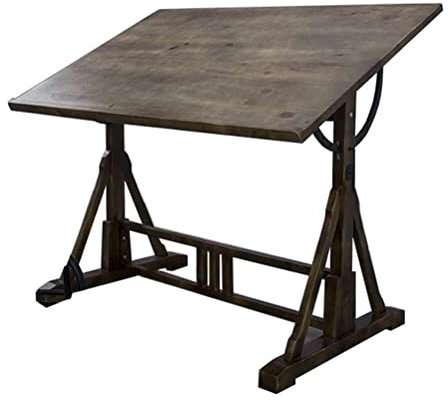 Zeichentisch Wooden Drafting Table, Adjustable Angle Solid Pine Wood Drawing Artist Desk, Artist Painters Home Office Watercolor Paintings Sketching Work Station (Size : 135x85x96cm)