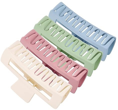 Lot de 4 pinces à cheveux XL (mates) - Pinces antidérapantes pour cheveux longs, épais et bouclés - Accessoires cheveux pour femmes et filles