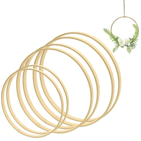 6 Stück Holzringe Zum Basteln,Traumfänger Holzring,Holzring 15cm/10cm/8cm,Holzringe Makramee,Traumfänger Ringe,Holzringe Traumfänger Zum Basteln,Makramee Ringe,Holzreifen Zum Basteln für Hochzeit