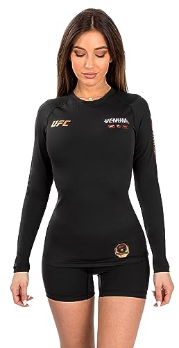 Venum, UFC Adrenaline by Venum Fight Week Damen Performance Langärmeliges Rashguard, Damen, M, Schwarz