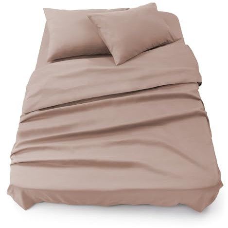 Blumtal - Parure De Lit 180x200 en Microfibre - 3 Pièces - Drap Housse 180x200 + Drap Plat 2 Personnes (280x275) + 2 Taies d'oreiller 50x80 - Rose