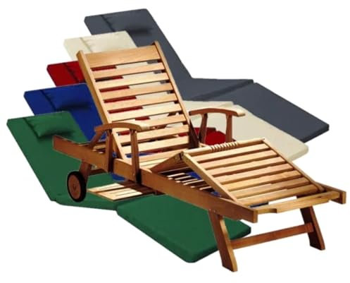 Teako Design Liegenauflage 200 cm x 62 cm für Gartenliege Foggia, Outdoor Liegenauflage, Sonnenliege, Outdoor Auflage, Pflegeleichte Liegenauflage, Gartenmöbel Sitzkissen (Rot)