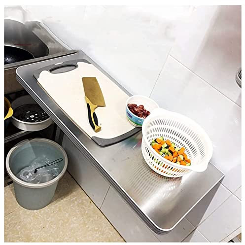 DameCo Klappbarer Wandtisch, Wäscheklapptisch, Esstisch aus Edelstahl 304, Stabiler, robuster Wandtisch für Küche, Waschküche, Restaurant, Hauswirtschaftsraum (Farbe: Metallisch, Größe: 60 x 30 cm)