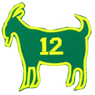 Green Bay Goat #12 Fußball-Patch, Parodie bestickt, zum Aufbügeln