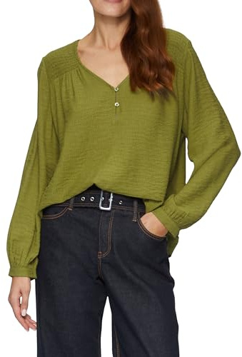 s.Oliver Strukturierte Bluse aus Viskosemix mit Smok Details