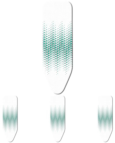 Minky Reflector Ironing Board Cover, Heat-Reflective Iron Board Cover, Large Ironing Board Covers 125 x 45 cm, Drawstring Minky Ironing Board Cover, Blue & White, Foam Padding, Made in the UK