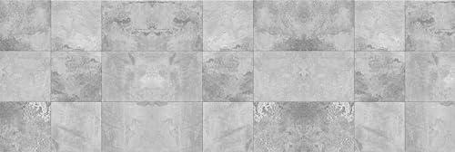 HUBDECO - Teppich - Küchenteppich - Badezimmerteppich - Badteppich - Küchenläufer - Teppich Läufer - Teppich Küche - PCV, Vinyl - rutschfest - Beton Optik - 40x120cm