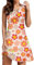 Kleider Damen Sommer XXL Damen Casual Neck Hollow Ring Design Fashion Line Farbblock Druck Ärmellose Kleid Ring Design Fashion Line Farbblock Druck Ärmellose Kleid Strandkleid Damen Große (Orange, M)