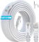 ikbc Câble Ethernet 15m, Cable RJ45 Cat 6 15m FTP Blindé, Câble Internet 15 mètres Haute Vitesse 1000Mbps, Gigabit 23AWG Cable Réseau Blanc pour Router PS4/5 Modem PC (15 Clips)