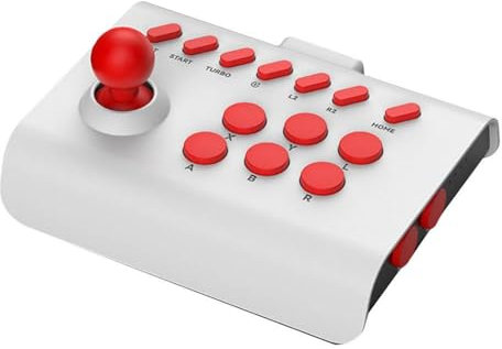 Joystick de palo de juego de Arcade para Switch PS4 PS3 Ultimate Pandora Box PC para Android IOS Controlador de Lucha Arcade para Teléfono Móvil (white red)