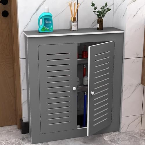 DSEWTEZXI Moderne Cache Radiateur avec 2 Portes, Cache-radiateur avec Plateforme Stockage, Respirant Etagere Cache Radiateur, décorer Cache Ventilation Chauffage, Tablette radiateur sans percer.